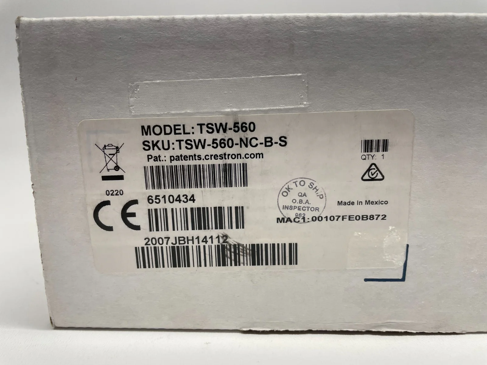 Crestron TSW-560-NC-B-S 5 in. Touch Screen No Camera / Microphone Black 6510434 - Image 2
