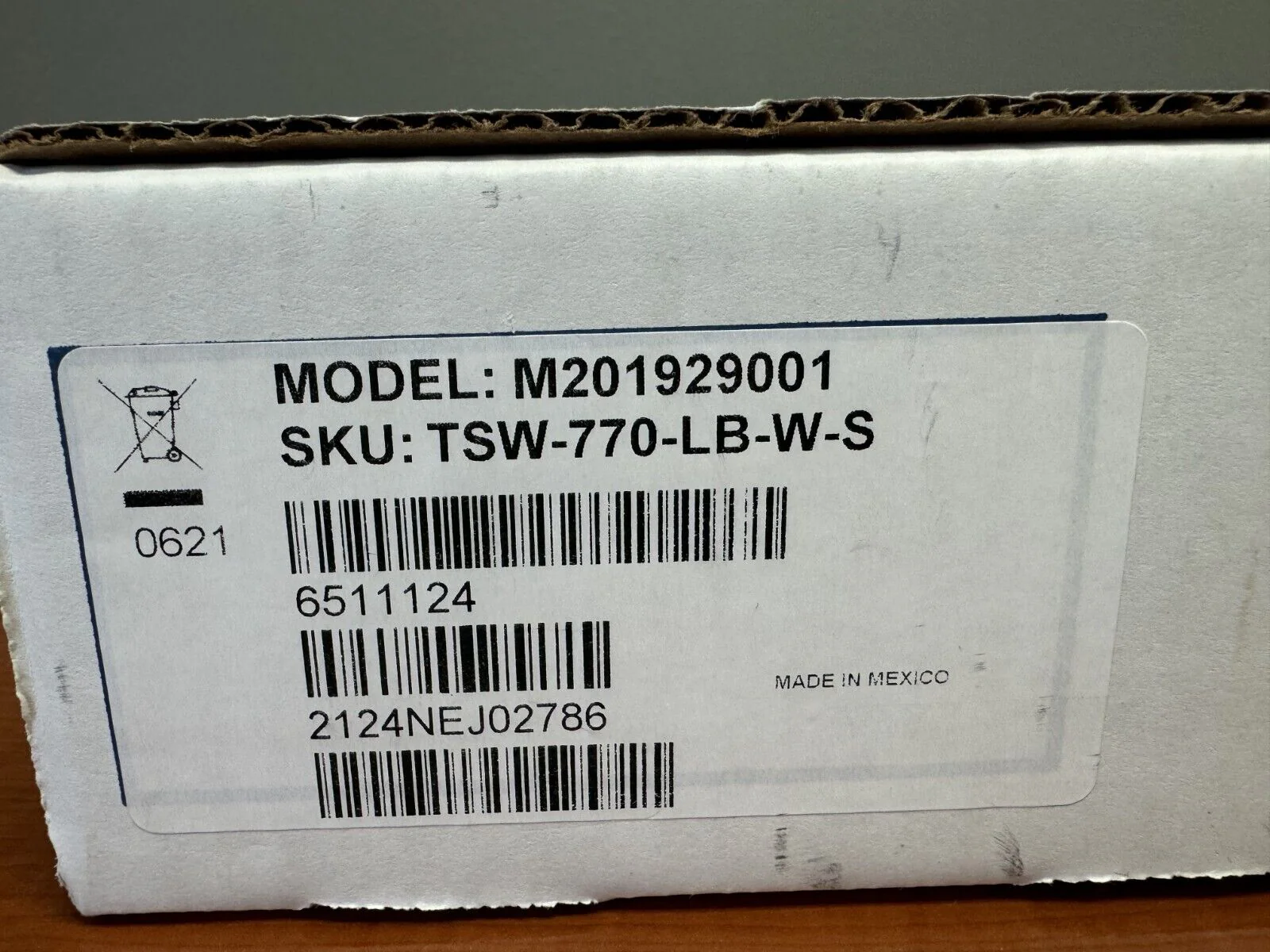Crestron TSW-770-LB-W-S Room Availability Light Bar for TSW-770 White 6511124 - Image 2