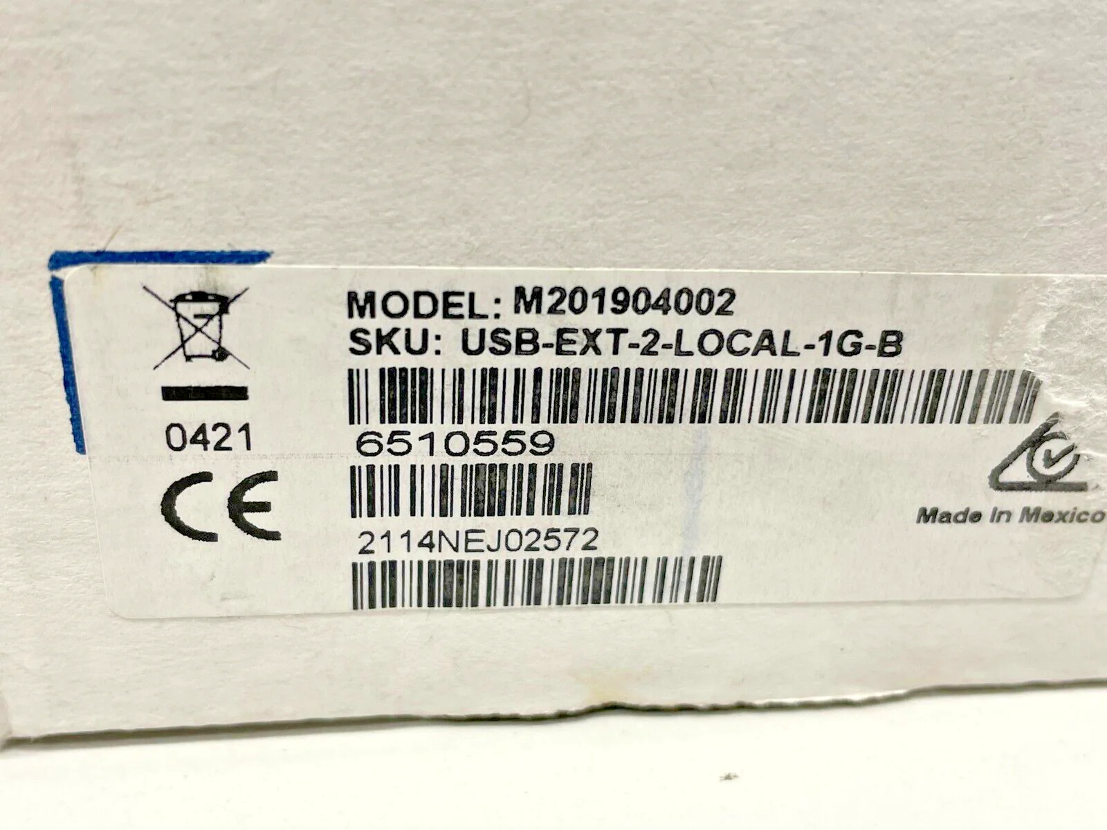 Crestron USB-EXT-2-LOCAL-1G-B USB over Cat Cable Extender Wall Plate 6510559 - Image 3