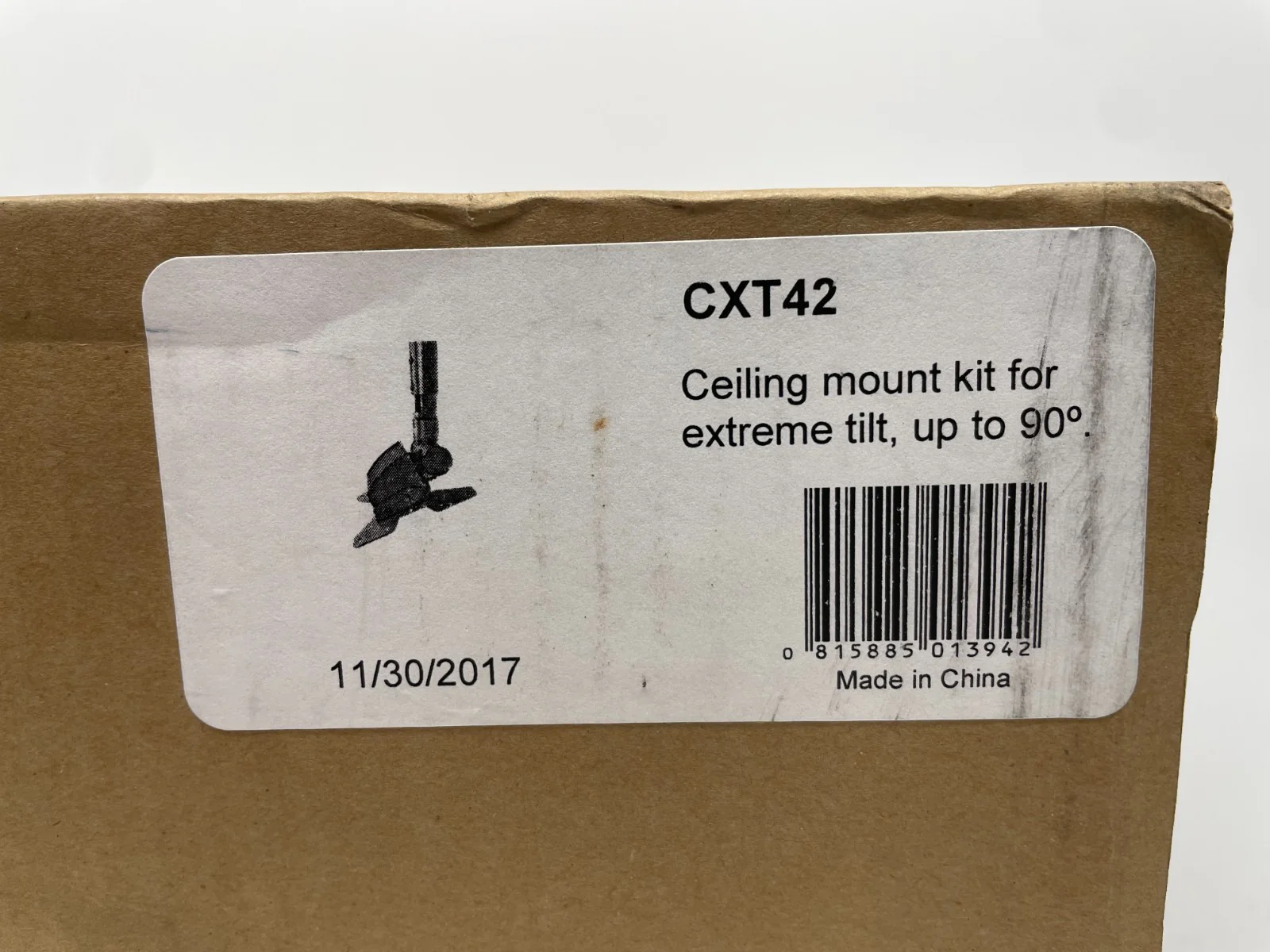 Crimson AV CXT42 TV / Screen Ceiling Mount Kit for Extreme Tilt, up to 90º - Image 2