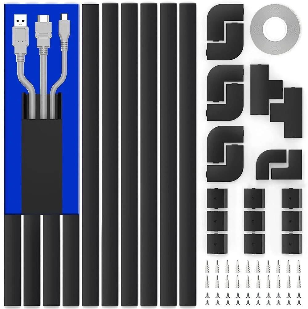 Delamu Cord Hider CC01 BLACK Cord Cover Raceway ( LOT OF 7 KITS ) - Image 2