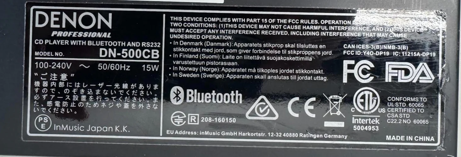 Denon DN-500CB CD/USB/Bluetooth Player *tested* - Image 4