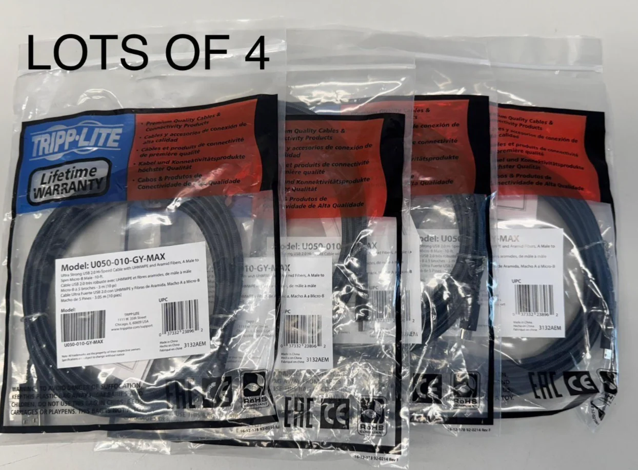 Eaton Tripp Lite U050-010-GY-MAX Hi-Speed A Male to 5pin Micro-B Male - 10ft