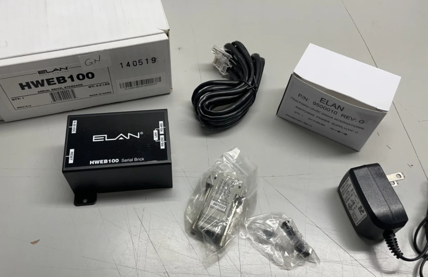Elan HWEB100 RS-232 / RS485 Serial to Ethernet RJ45 Full Duplex Serial Brick
