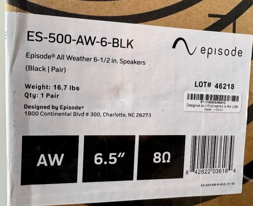 Episode ES-500-AW-6-BLK All-Weather Series 6.5" Speaker, Pair, Black - Image 4