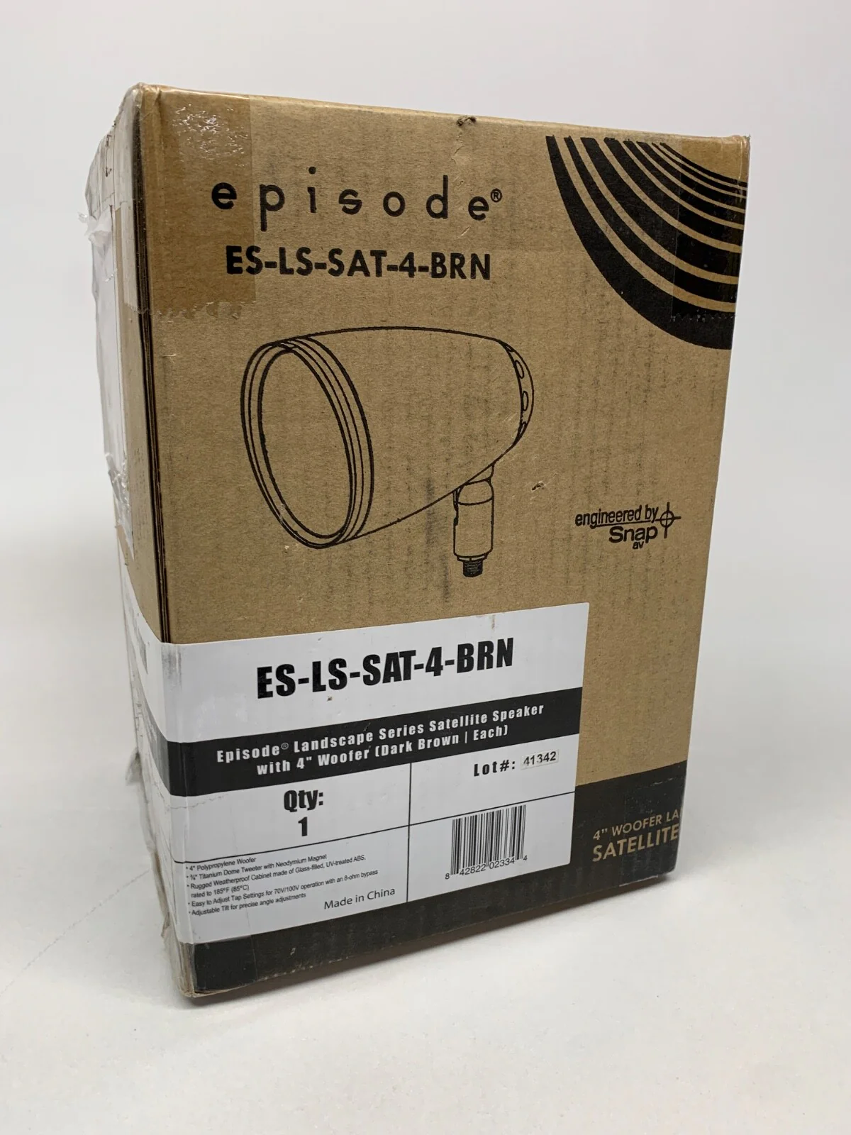 Episode ES-LS-SAT-4-BRN Outdoor Satellite Speaker (Brown)