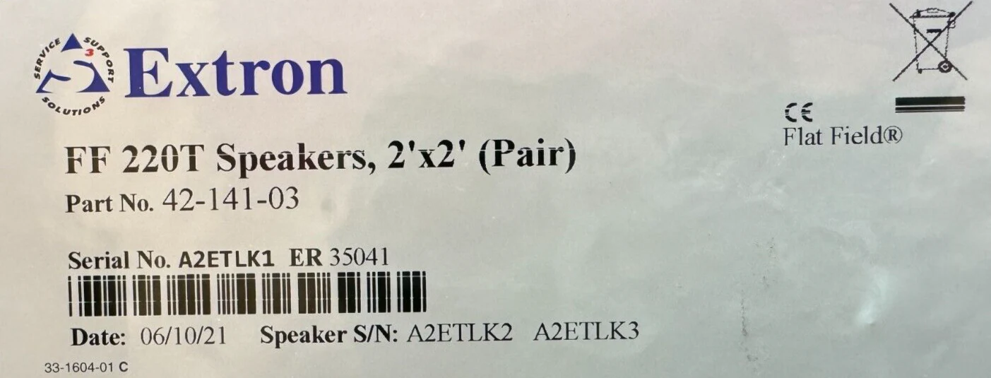 Extron 42-141-03 FF 220T Speakers, 2' x 2' (Pair) - Image 3