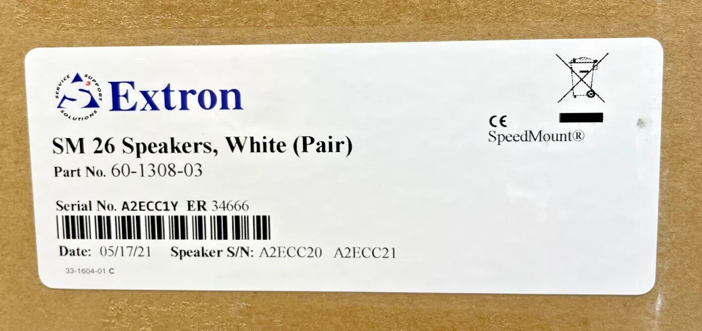 Extron 60-1308-03 SM 26 Speakers with Mounting Equipment, White (Pair) NEW - Image 3