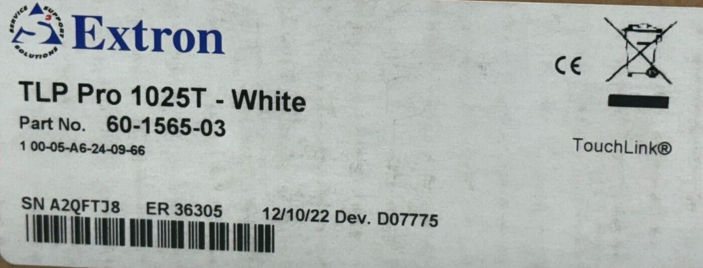 Extron 60-1565-03 TLP Pro 1025T - White - Image 9