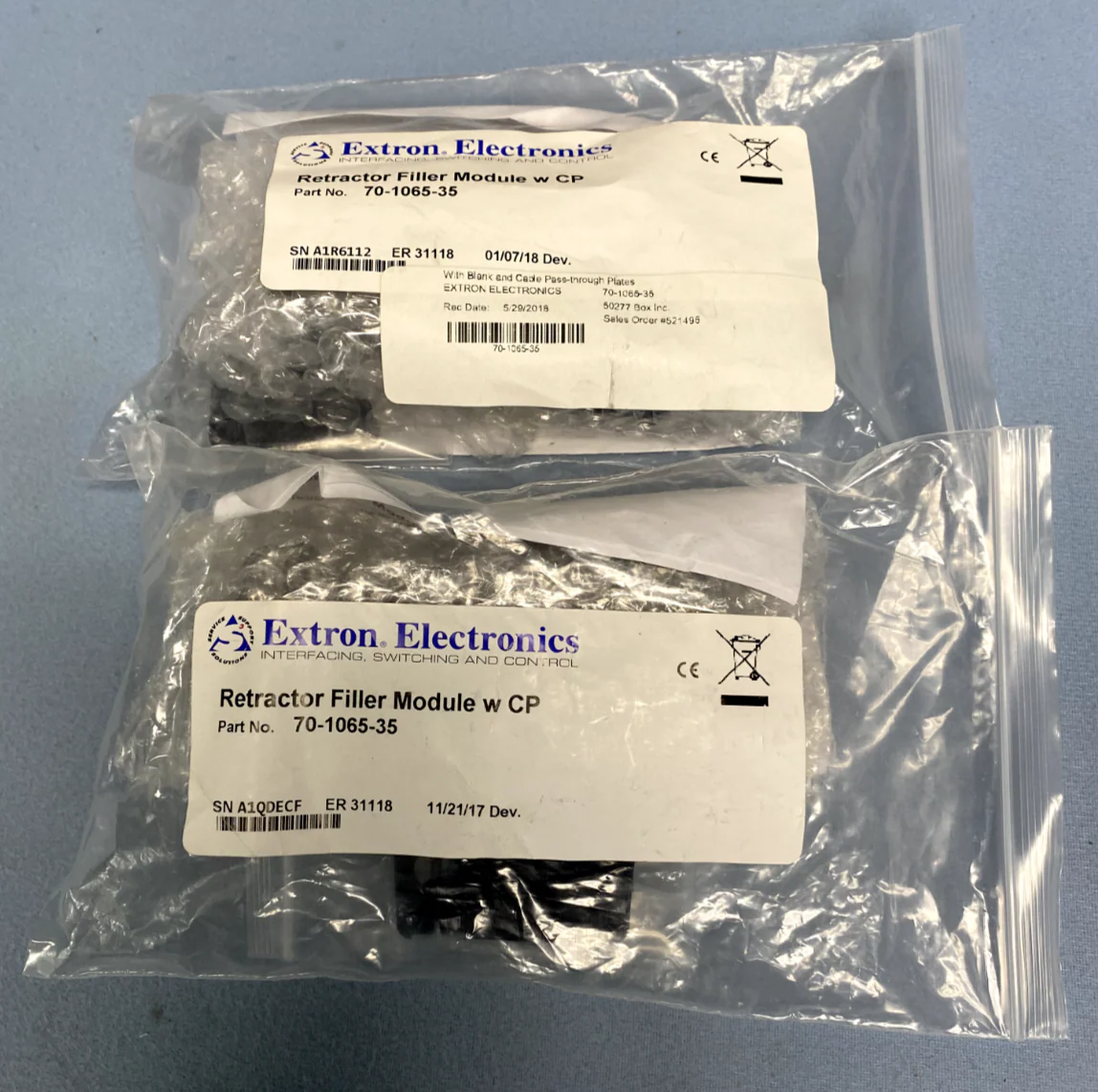 Extron 70-1065-35 Lot of 2 Retractor Filler Module W/ Blank & Cable Pass-through