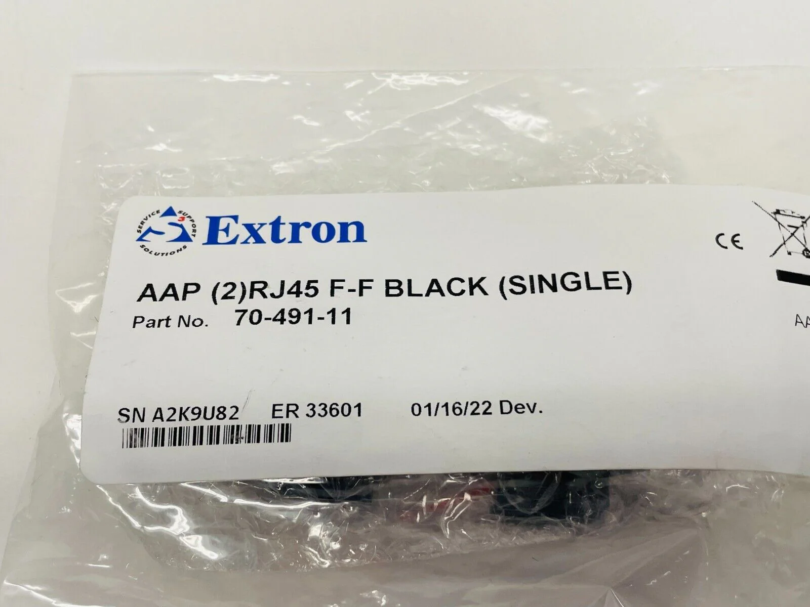 Extron 70-491-11 Two RJ-45 Female to Female Barrel - CAT 5e LOT OF 8 - Image 3