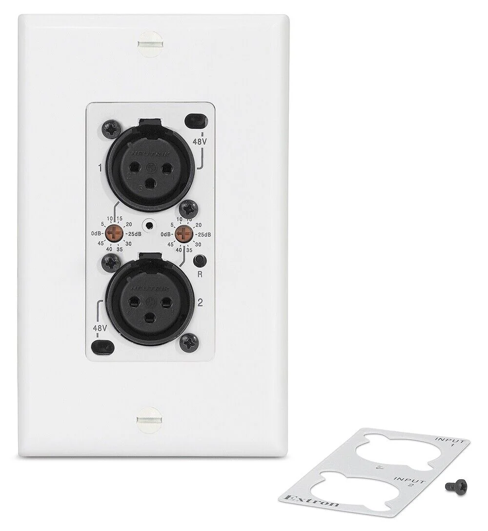 Extron AXI 22 AT D 22 (White) 60-1517-13  2-Input 2-Output Dante Audio Interface - Image 2