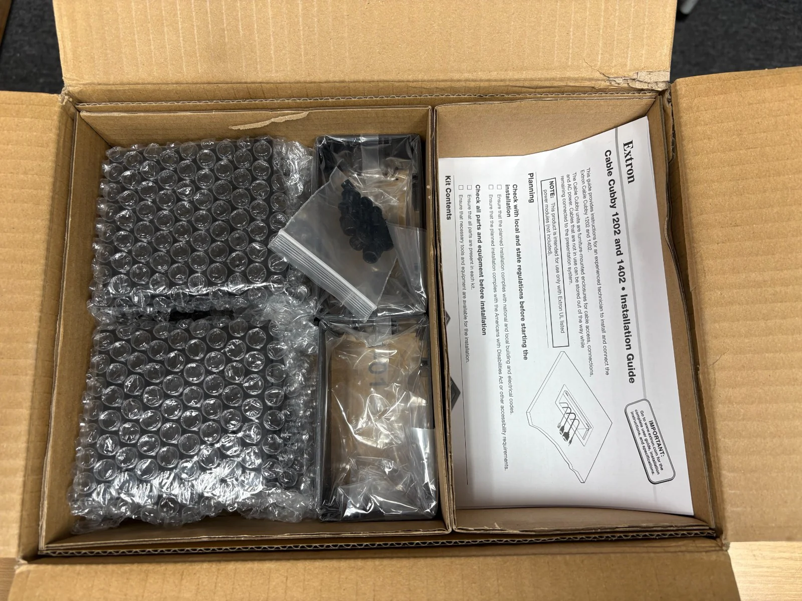 Extron Cable Cubby 1402 Black, No AC | (P/N: 70-1185-02) - Image 2