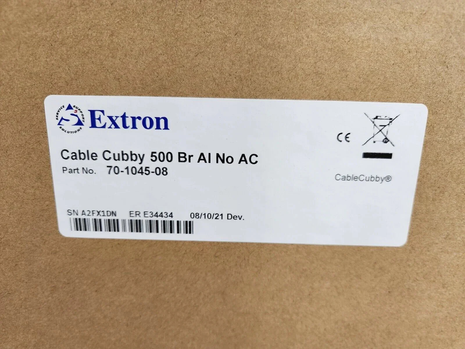 Extron Cable Cubby 500/ No AC / BRU ALUM / 70-1045-08 NEW