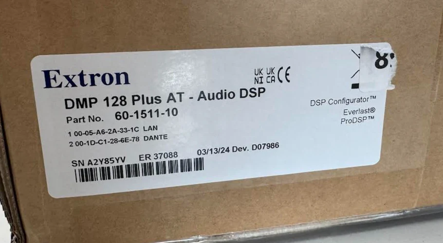 Extron DMP 128 Plus AT 12x8 ProDSP Processor w/Dante (60-1511-10) - Image 2