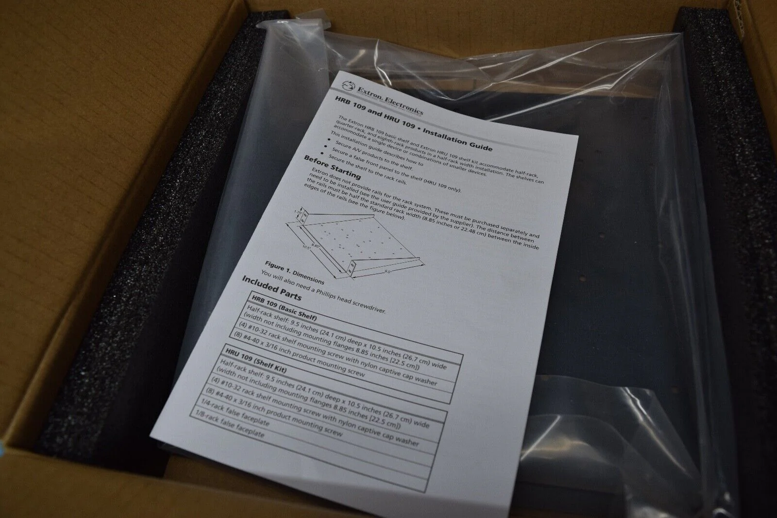 Extron HRB 109 / 60-1251-10 Basic Rack Shelf - Image 2