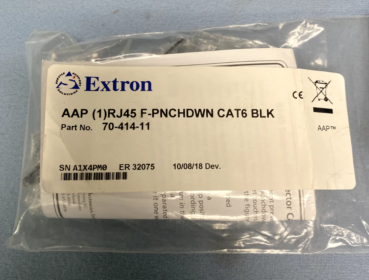 Extron RJ-45 Female to Punch Down for CAT 6 Black Lot of 6 70-414-11 - Image 2