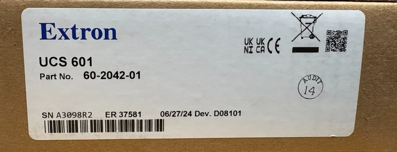 Extron UCS 601 Pro 4K USB-C 10G Dock (P/N: 60-2042-01)