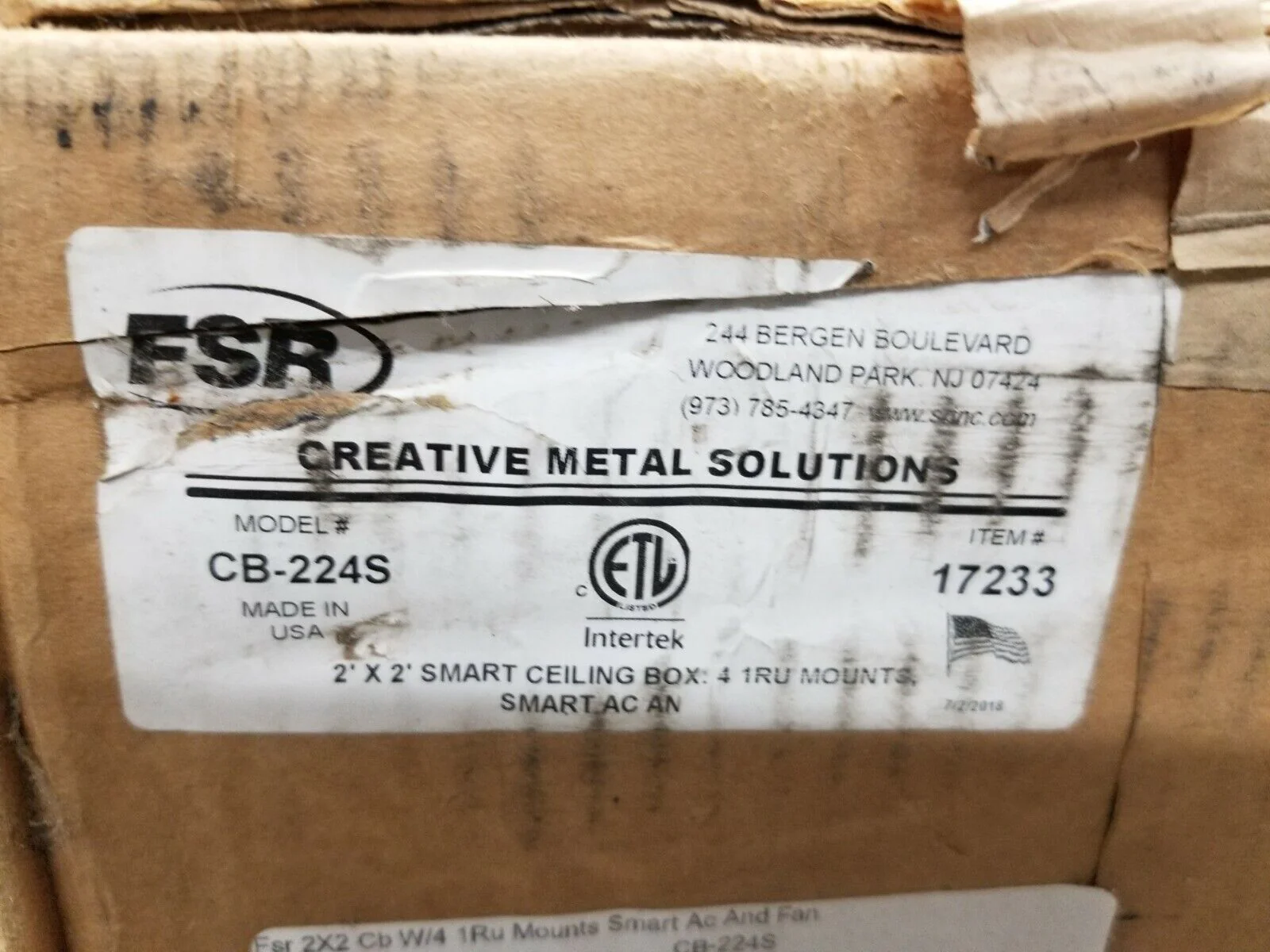 FSR CB-224S 2x2 High Capacity Ceiling Box with 4RU Drop-Down Cage 17233 - Image 3