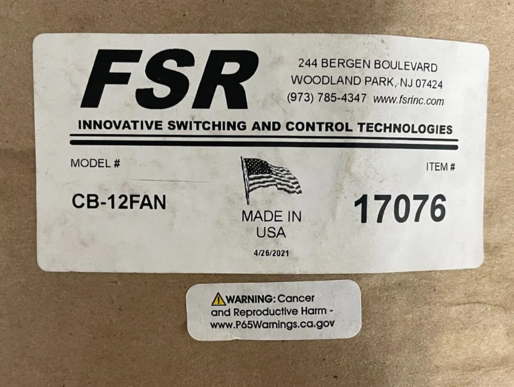 FSR CB12-FAN Fan Kit CB-FAN For CB-Series Classroom Ceiling Room Enclosures - Image 2