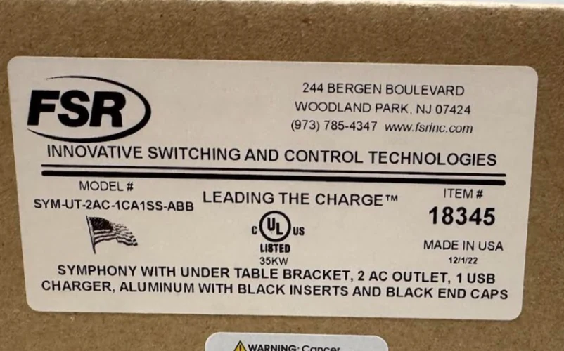 FSR SYM-UT-2AC1CA1SS-ABB Symphony Under-Table Stocked Model