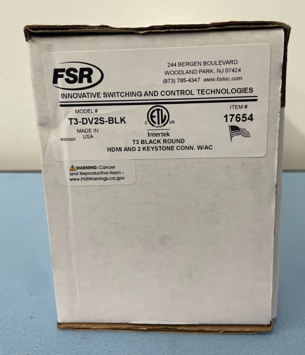FSR T3-DV2S 3.5" HDMI Round Table Box Black T3-DV2S-BLK - Image 2