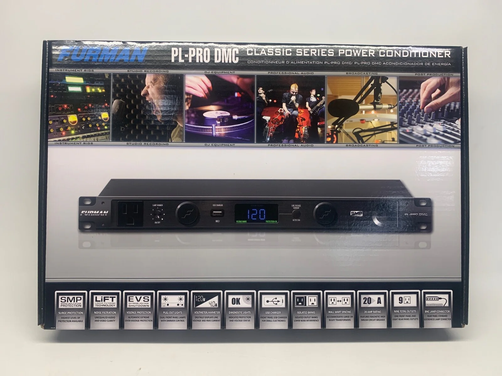 Furman PL-PRO DMC 20 Amp Power Conditioner w/ Pull-out Lights, Voltmeter/Ammeter