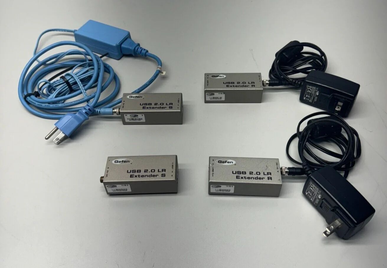 Gefen USB 2.0 LR Extenders 2x S & 2x R w/ 3x AC Power Adaptors