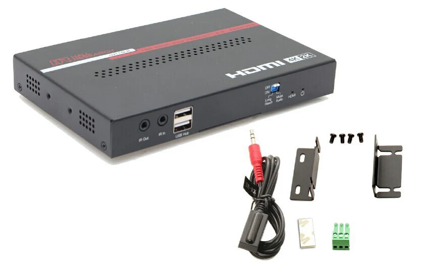 Hall Research UH18-R 4K60 HDMI/HDBaseT Extender (Rx) with USB/IR/RS-232/POC