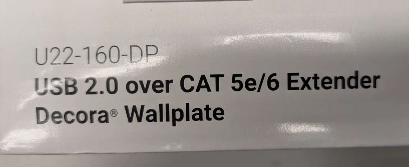 Hall Technologies U22-160-DP USB 2.0 CAT 5e/6 Extender Decora Wallplate - Image 2