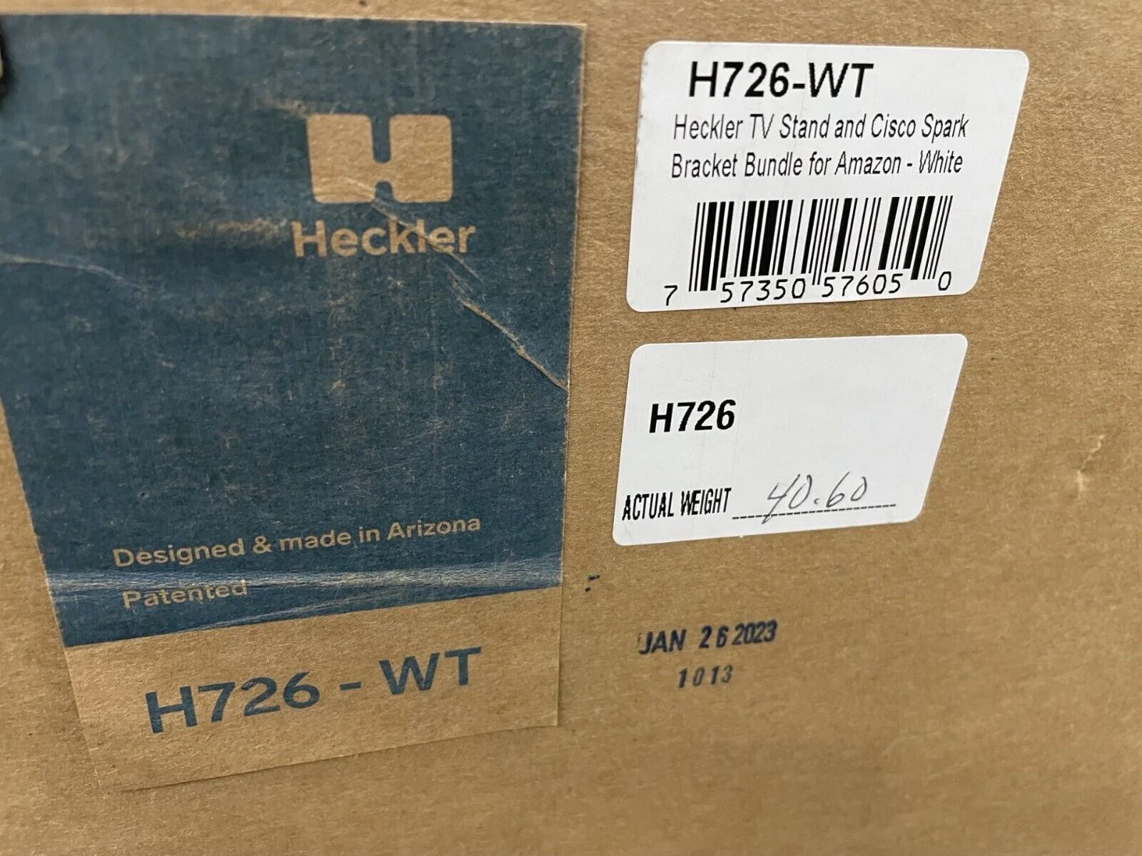 Heckler H726-WT White TV/Television/Display/Monitor Stand w/ Cisco Spark Bracket - Image 6