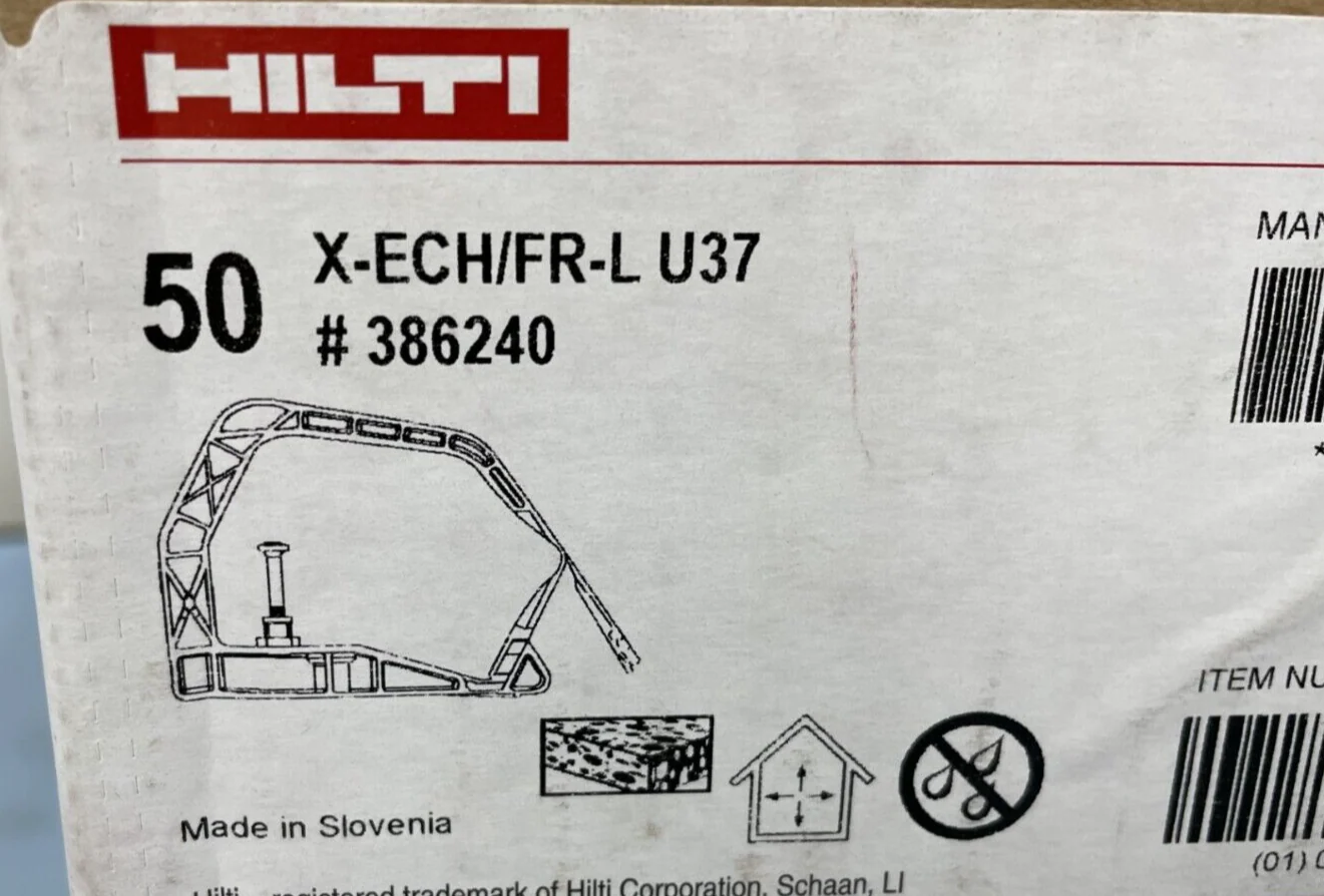 Hilti X-ECH/FR-L U37 Flame Retardant Cable Holder w/ Nail #386240 - Box of 50 - Image 2