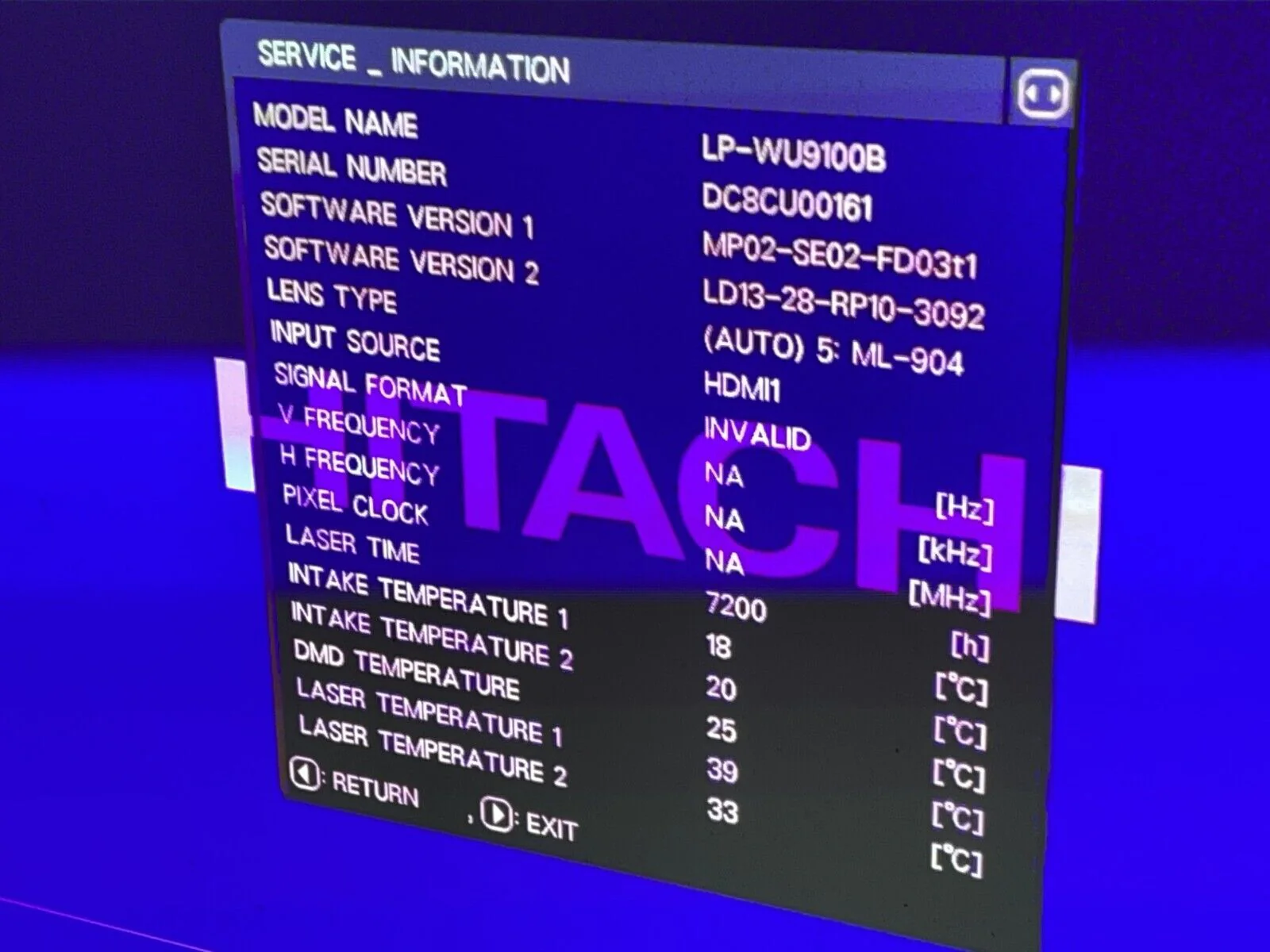 Hitachi LP-WU9100B 10K Lumen WUXGA Large Venue DLP Laser Projector & ML904 Lens - Image 8