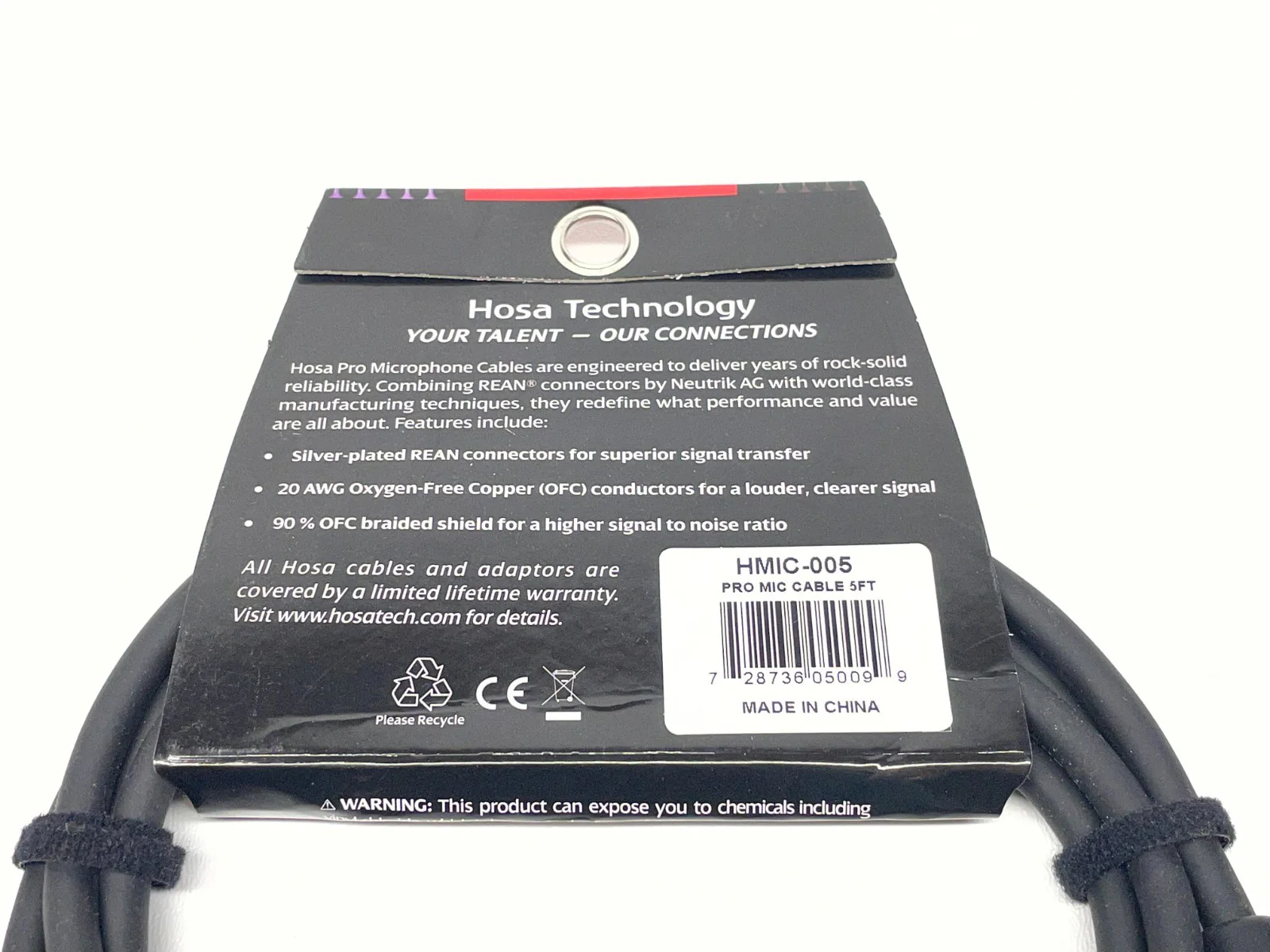 Hosa HMIC-005 Pro Microphone Cable REAN XLR3F to XLR3M - Black, 5ft LOT OF 3 - Image 3