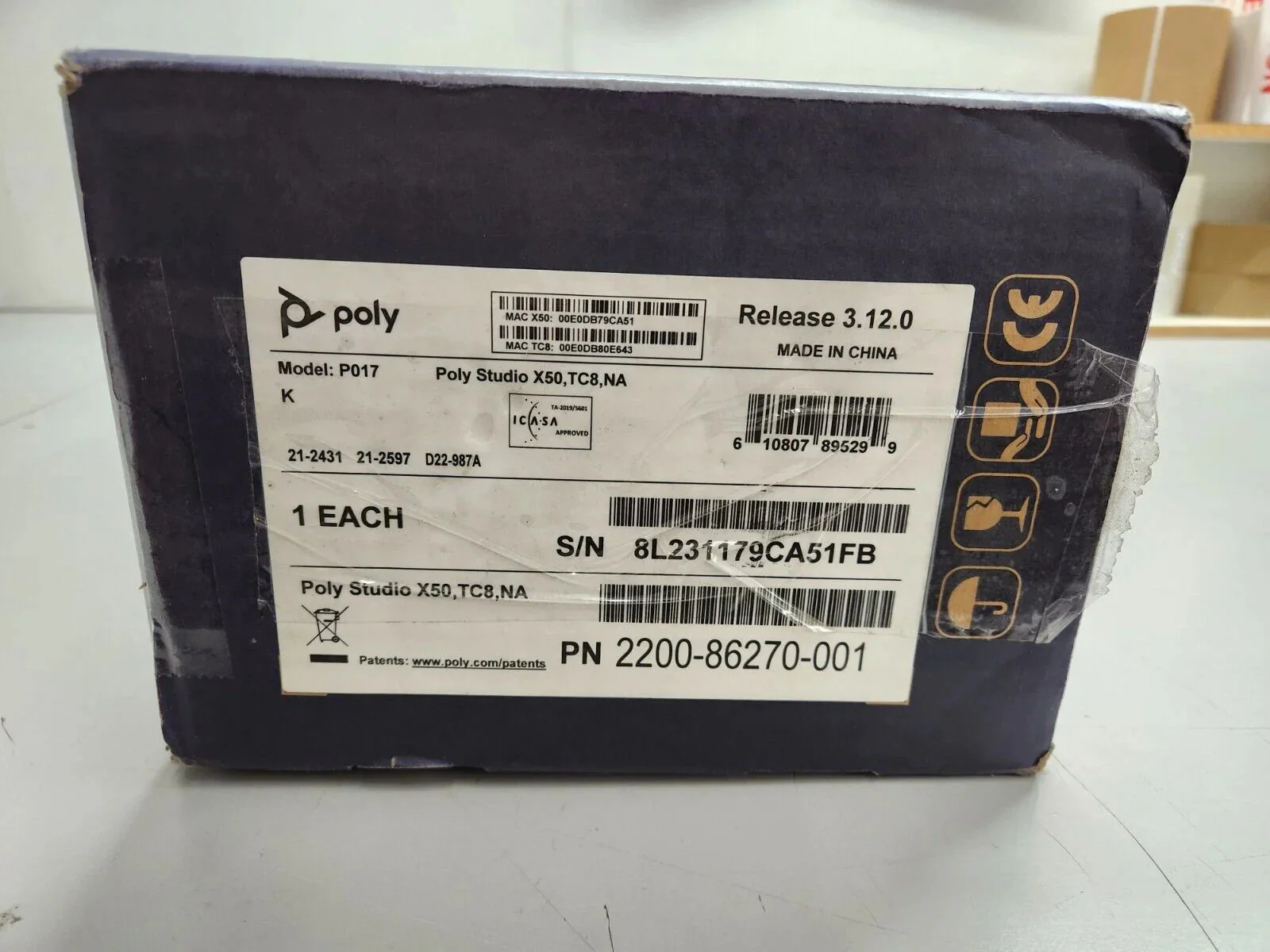 HP Poly Studio X50 UHD Conferencing Video Bar with T8 Touch 2200-86270-001 - Image 2