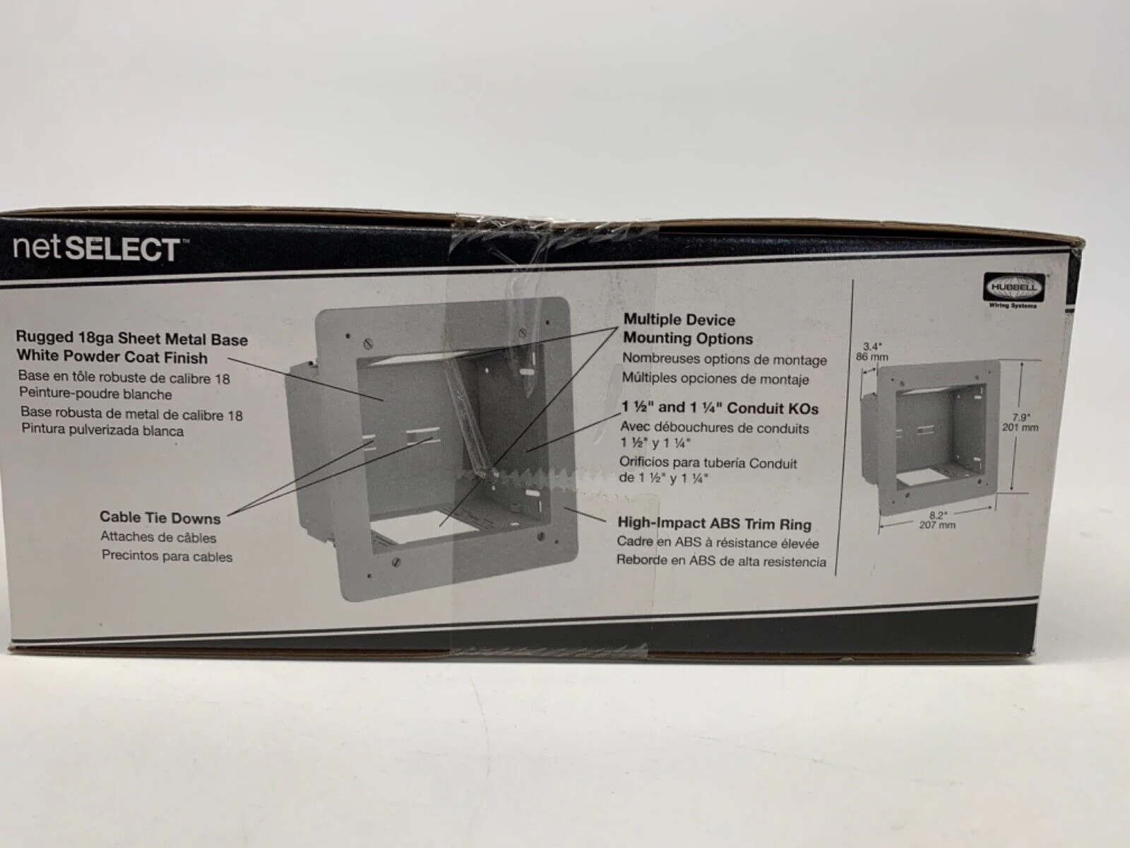 Hubbell netSELECT NSAV62M / Flat Panel TV Connection Enclosure 2 Gang In-Wall - Image 3