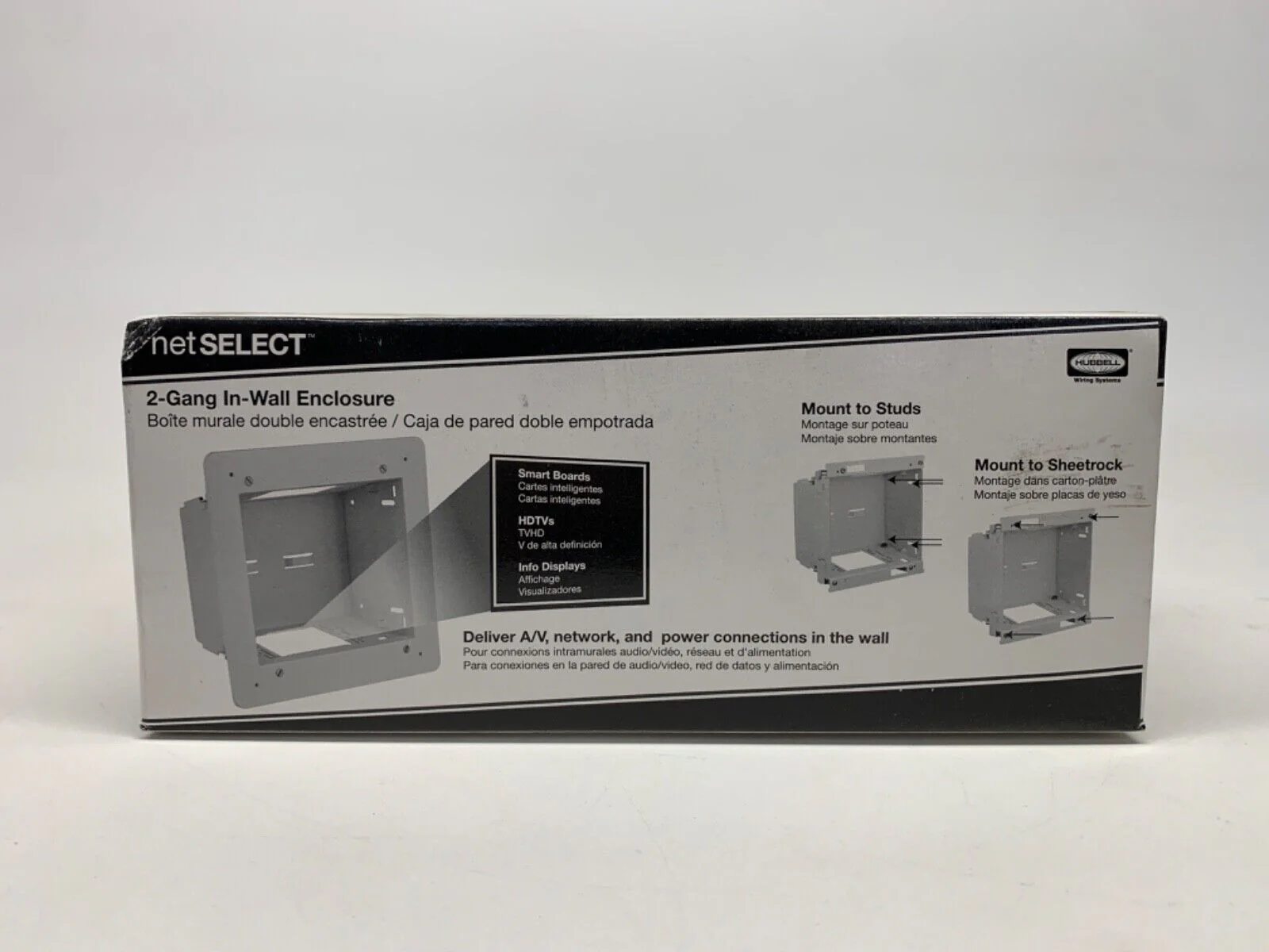 Hubbell netSELECT NSAV62M / Flat Panel TV Connection Enclosure 2 Gang In-Wall - Image 4