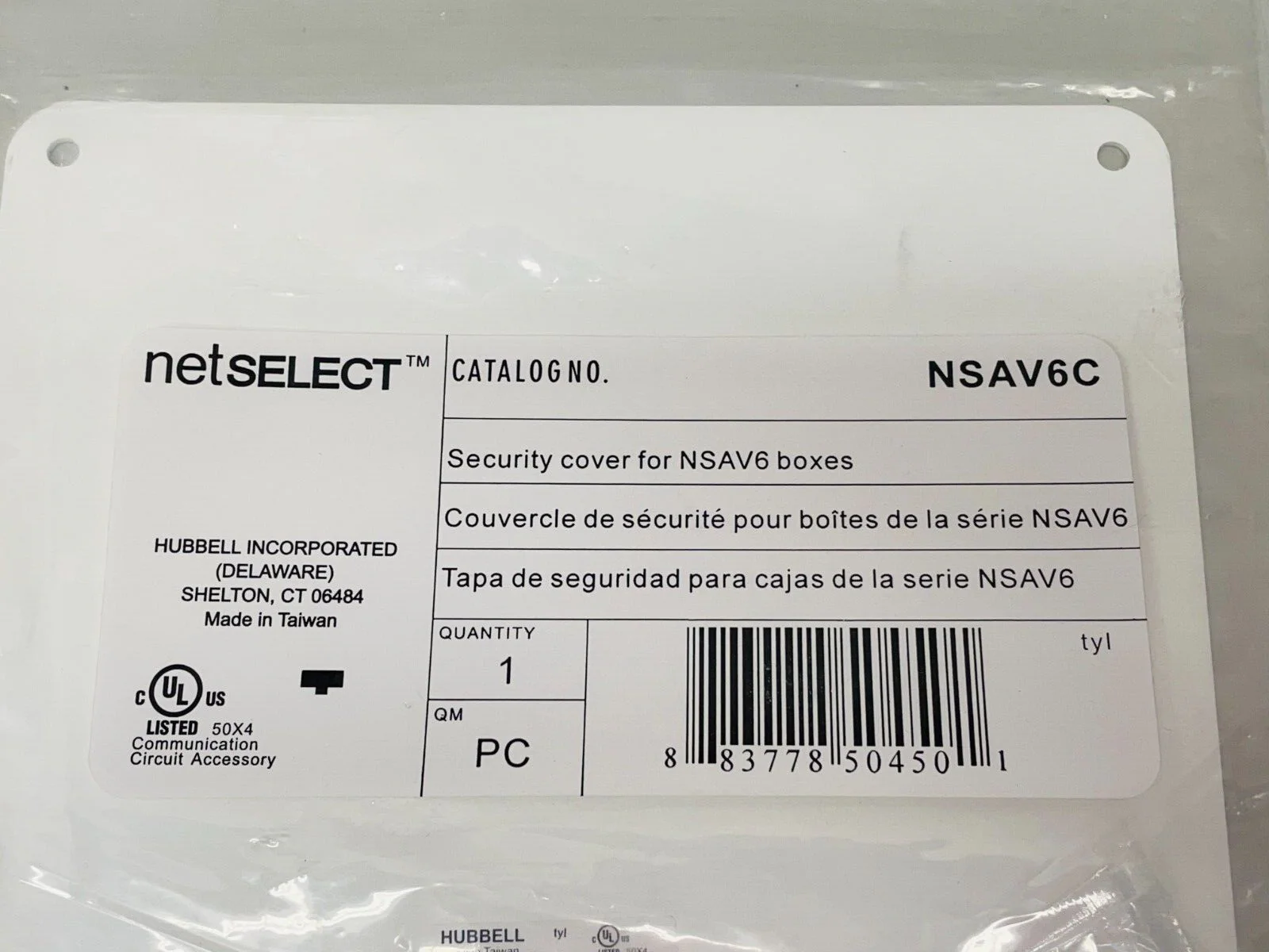 Hubbell NSAV6C FPTV Enclosure, Screw On Cover, White - Image 2