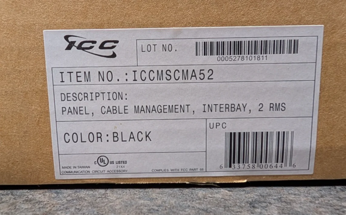 ICC ICCMSCMA52 Panel Cable Management Interbay 2 RMS - Image 2