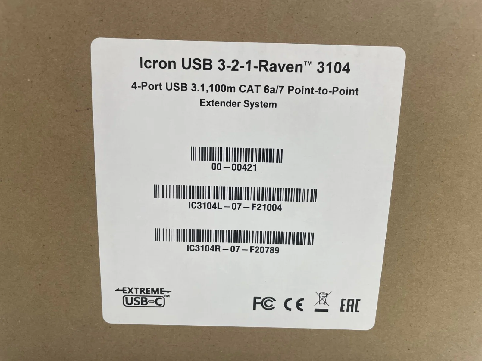 Icron USB 3-2-1 Raven 3104 4-Port USB-C 3.1 100m CAT 6a/7 Extender System - Image 5