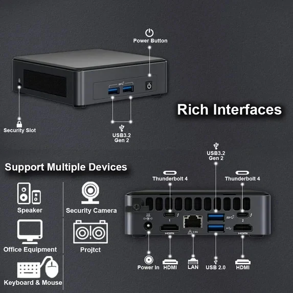 Intel NUC 11 Pro NUC11TNKv5 Mini PC Mini Desktop 11th Gen. Intel i-5 NOB - Image 2