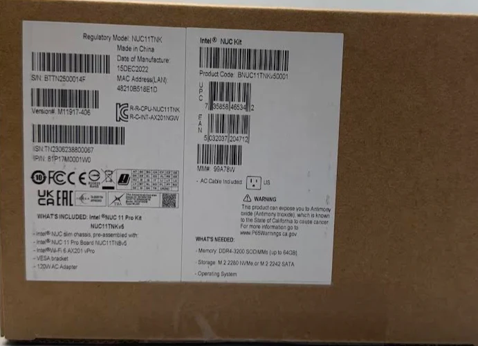 Intel NUC 11 Pro NUC11TNKv5 Mini PC Mini Desktop 11th Gen. Intel i-5 NOB - Image 5