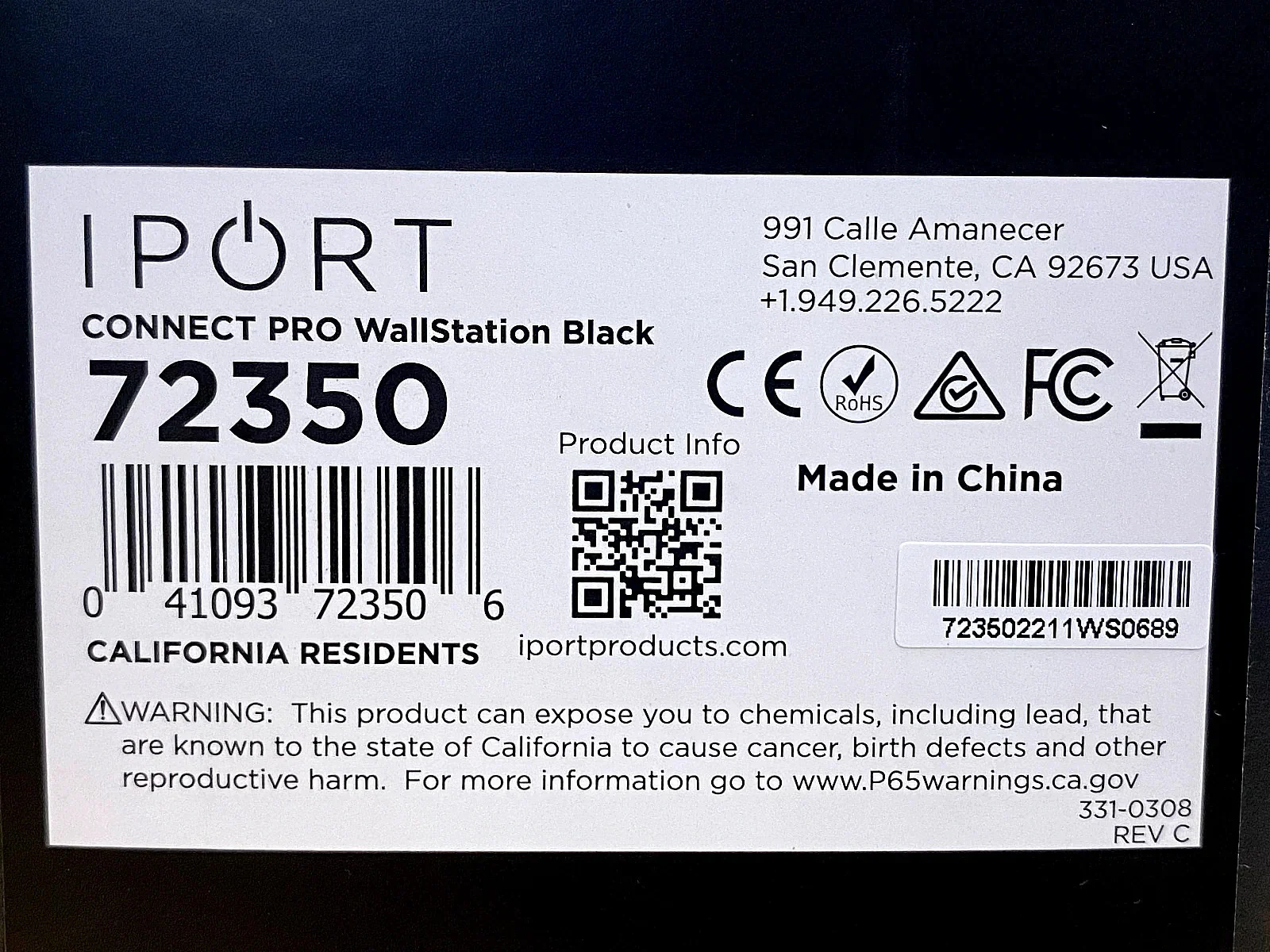 iPortConnect Pro WallStation - 72350 (Black) - Image 2