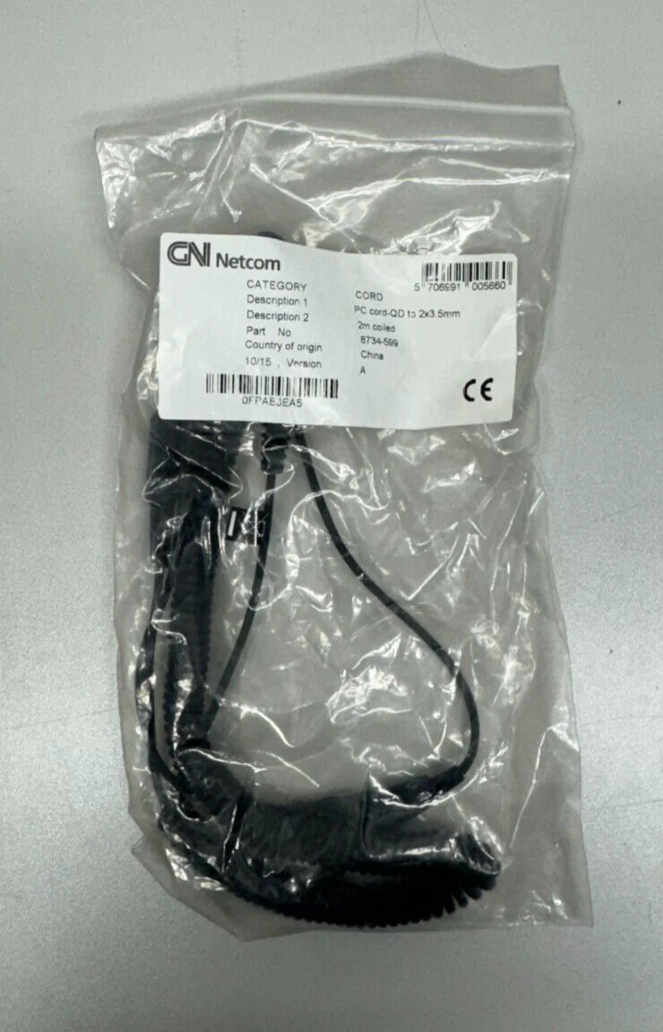 Jabra 8734-599 GN Netcom Coiled QD PC Cord with 2 x 3.5 mm Jack LOT OF 10 - Image 2
