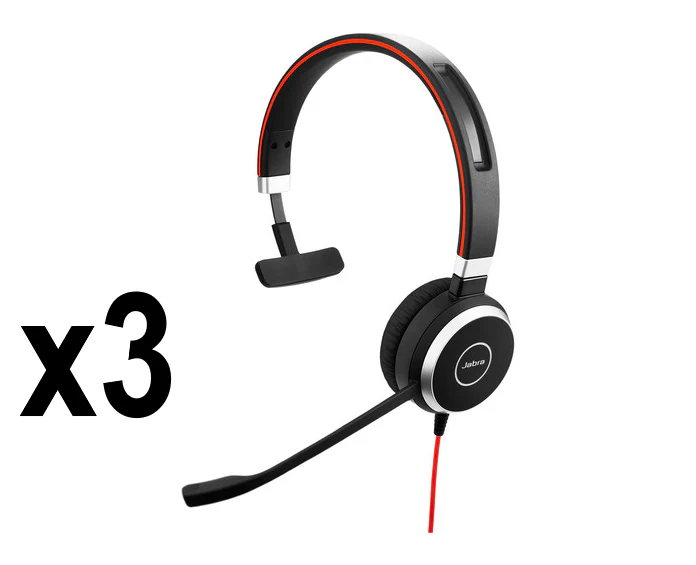 Jabra Evolve 40 Mono Headset Unified Communication UC 6393-829-209 - LOT of 3 !