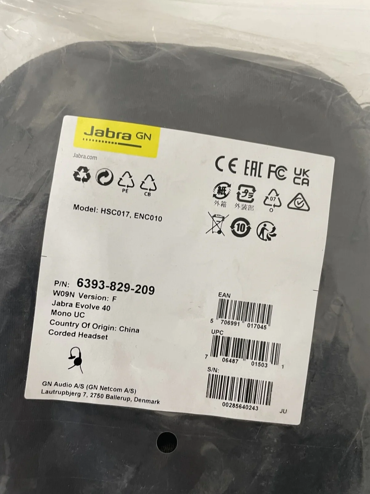 Jabra Evolve 40 Mono Headset Unified Communication UC 6393-829-209 - LOT of 3 ! - Image 3