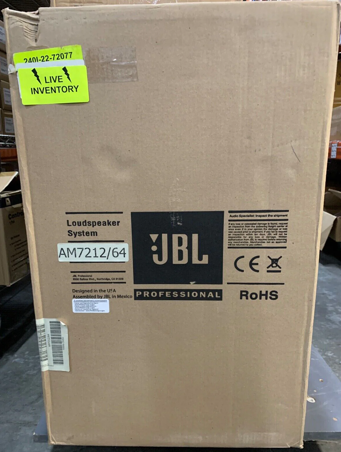 JBL AM7212/64 2-Way 12" Loudspeaker System with 60° x 40° Coverage