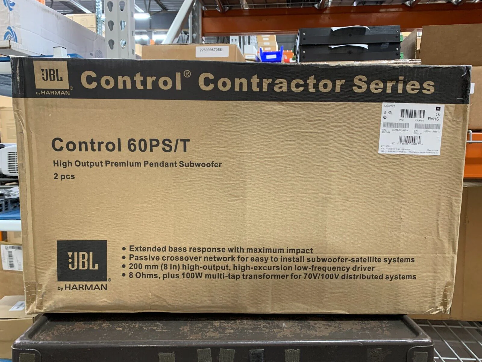 JBL CONTROL 60PS/T - High Output Pendant Subwoofer, Passive Crossover (PAIR)