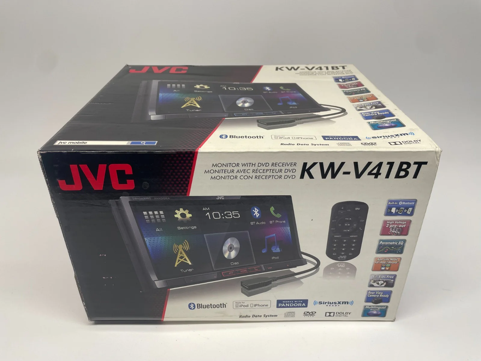 JVC KW-V41BT Touchscreen Stereo Monitor Car Radio With DVD Receiver Bluetooth