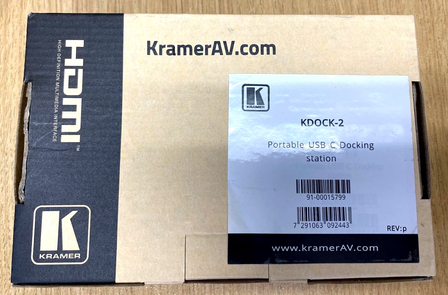 Kramer KDOCK-2 Portable USB-C Docking Station (91-00015799)